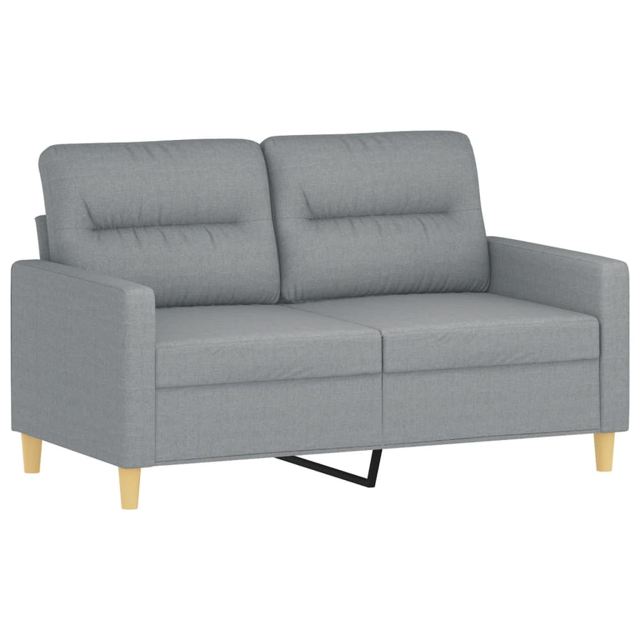 2-delige Loungeset met kussens stof lichtgrijs Lichtgrijs met kussens