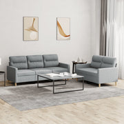 Loungeset 2-delig stof lichtgrijs