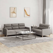 Loungeset stof taupe 2-delig met kussens