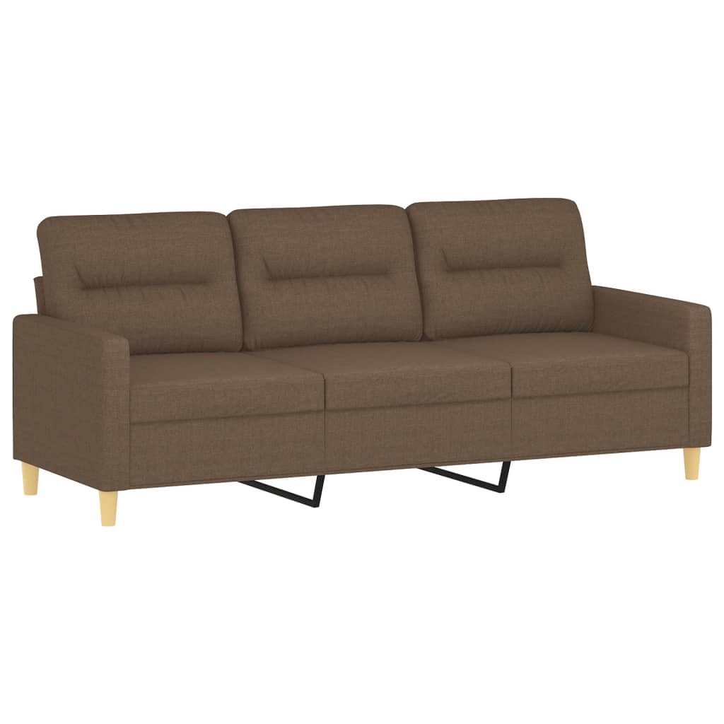 4-Delige Loungeset Met Kussens Stof Bruin met kussens en voetenbankje