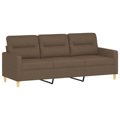 4-Delige Loungeset Met Kussens Stof Bruin met kussens en voetenbankje