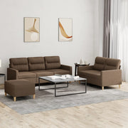 Loungeset 4-delig stof bruin