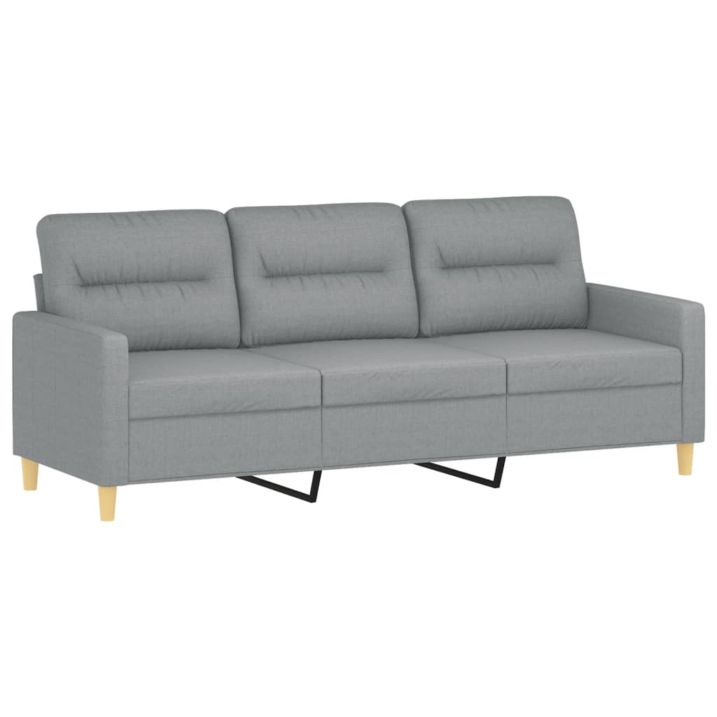 2-Delige Loungeset Stof Lichtgrijs met kussens