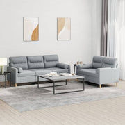 Loungeset 2-delig stof lichtgrijs