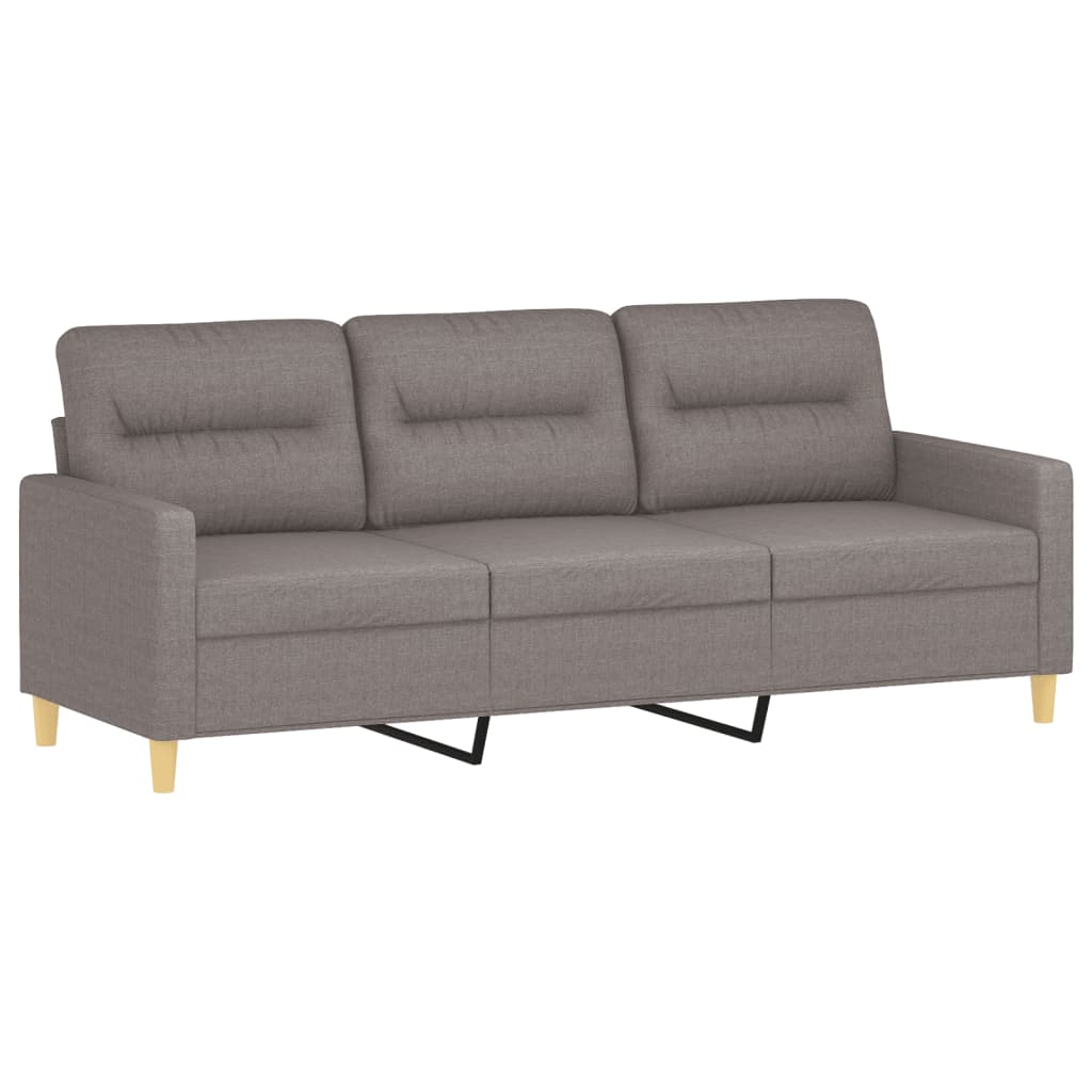 2-delige Loungeset met kussens stof taupe Taupe met kussens