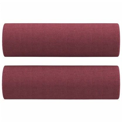 3-Delige Loungeset Met Kussens Stof Wijnrood met kussens en voetenbankje