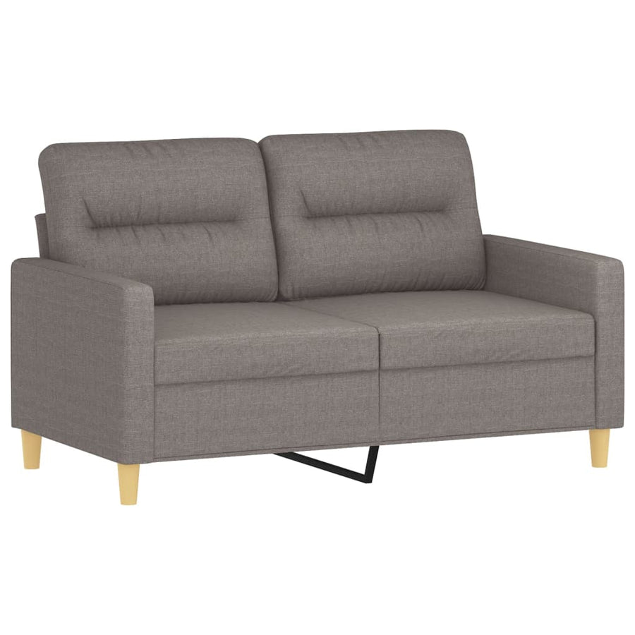 3-Delige Loungeset Met Kussens Stof Taupe met kussens en voetenbankje