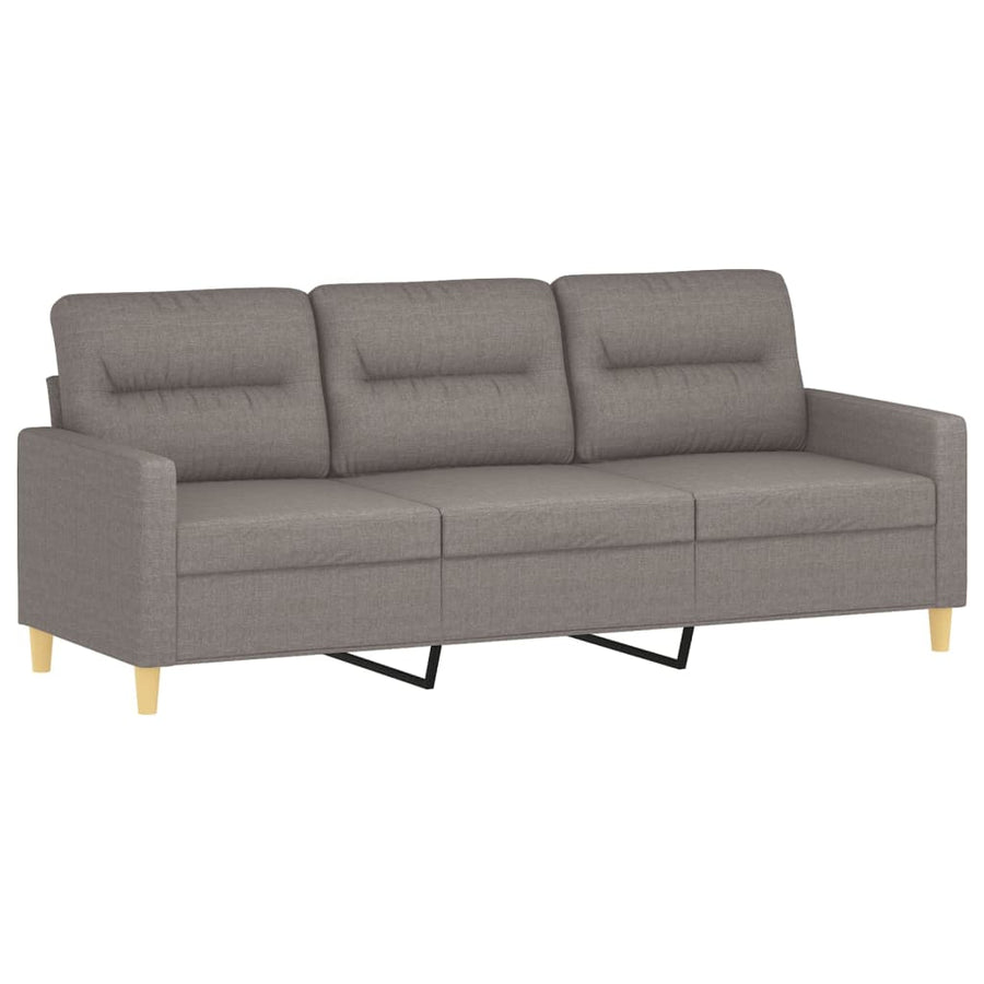 3-Delige Loungeset Met Kussens Stof Taupe met kussens en voetenbankje