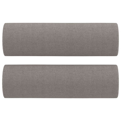3-Delige Loungeset Met Kussens Stof Taupe met kussens en voetenbankje