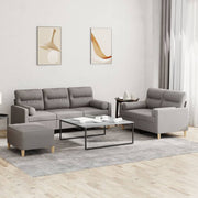 Loungeset 3-delig stof taupe
