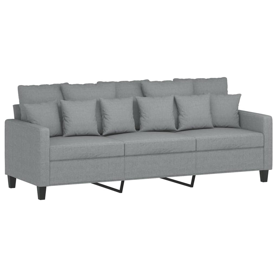 3-Delige Loungeset Stof Lichtgrijs met kussens