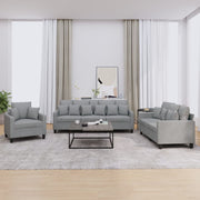 Loungeset 3-delig stof lichtgrijs