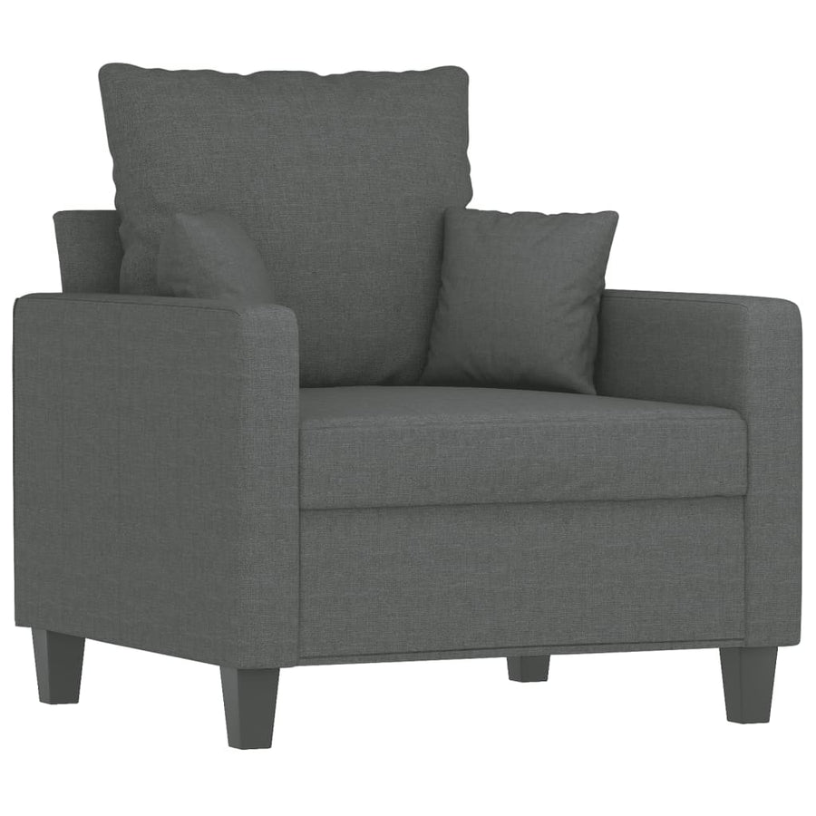 3-Delige Loungeset Stof Donkergrijs met kussens