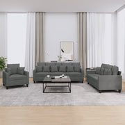 Loungeset 3-delig donkergrijs stof