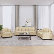 Loungeset 3-delig stof crèmekleurig
