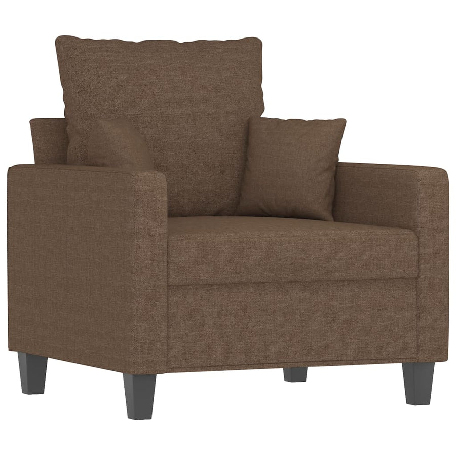 3-Delige Loungeset Stof Bruin met kussens