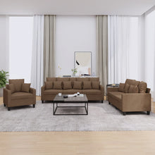 3-Delige Loungeset Stof Bruin met kussens