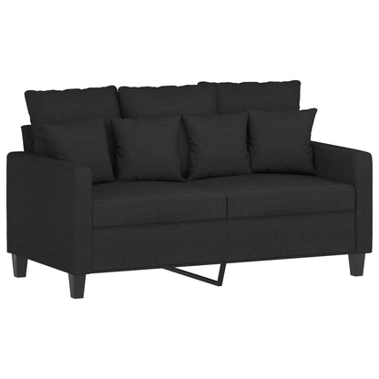 3-Delige Loungeset Stof Zwart met kussens
