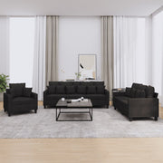 Loungeset 3-delig stof zwart