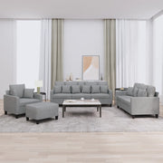 Loungeset 4-delig stof lichtgrijs
