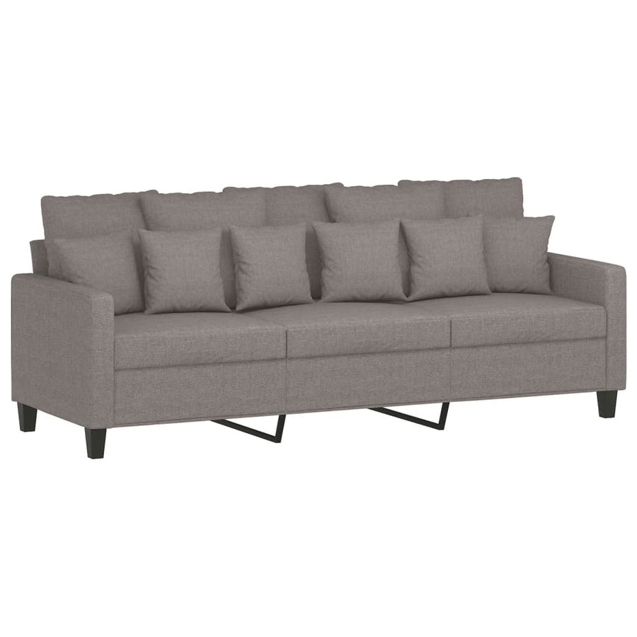 4-Delige Loungeset Met Kussens Stof Taupe met kussens en voetenbankje