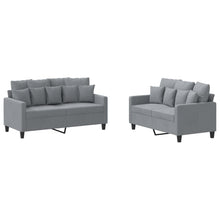 2-delige Loungeset met kussens stof lichtgrijs
