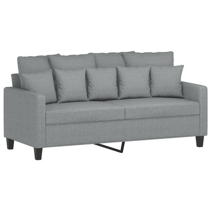 2-delige Loungeset met kussens stof lichtgrijs