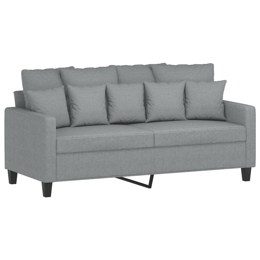 2-delige Loungeset met kussens stof lichtgrijs