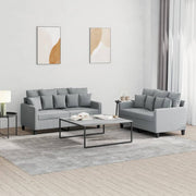 Loungeset 2-delig lichtgrijs stof