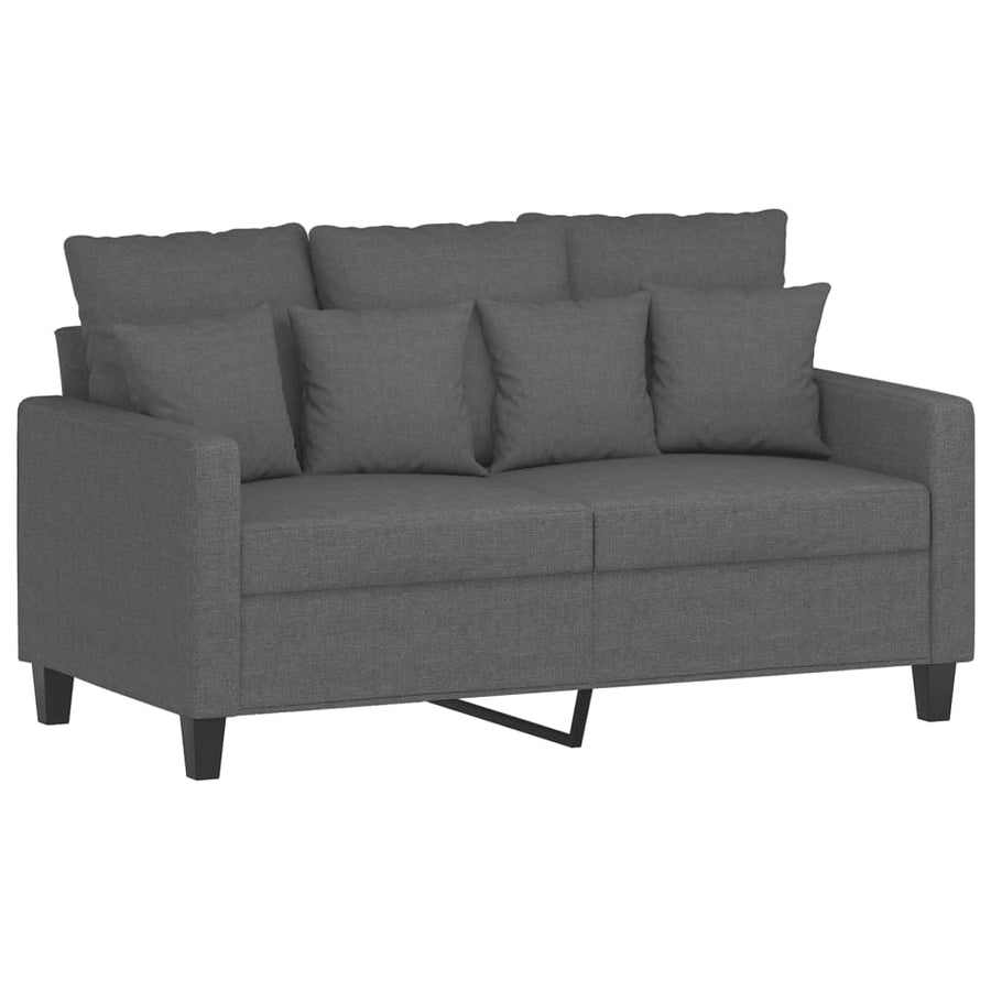 2-Delige Loungeset Stof Donkergrijs met kussens
