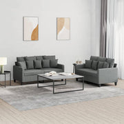 Loungeset 2-delig stof donkergrijs