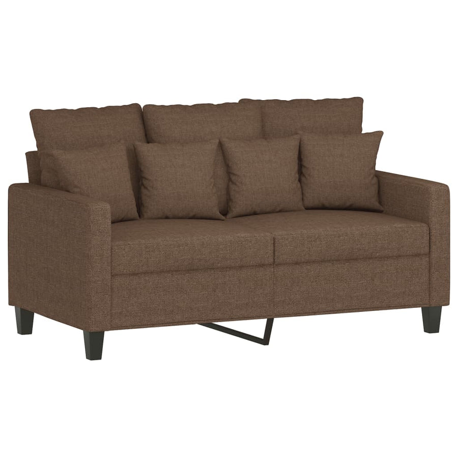 2-Delige Loungeset Stof Bruin met kussens