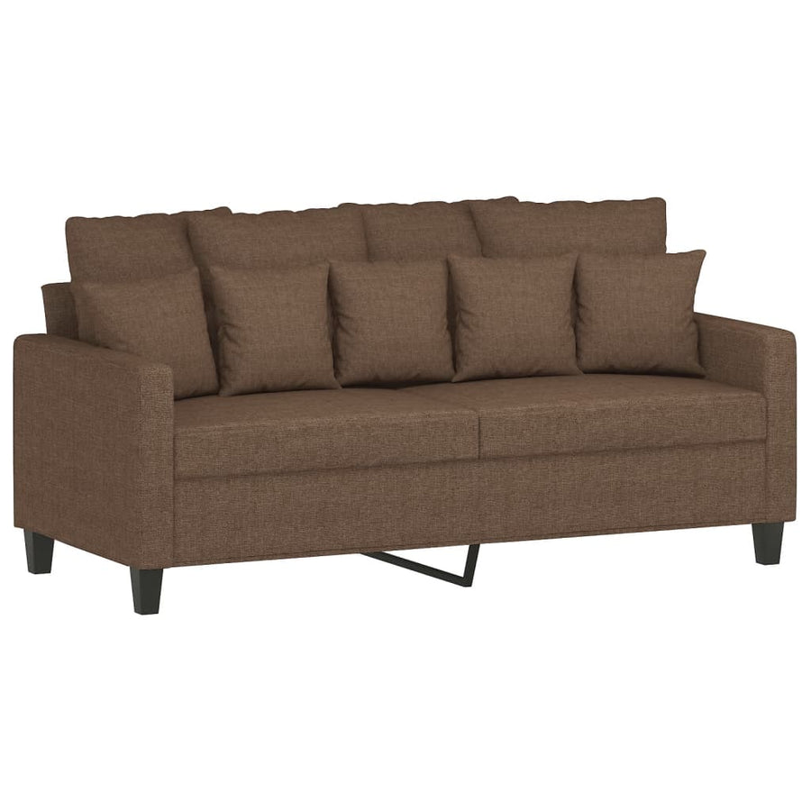 2-Delige Loungeset Stof Bruin met kussens