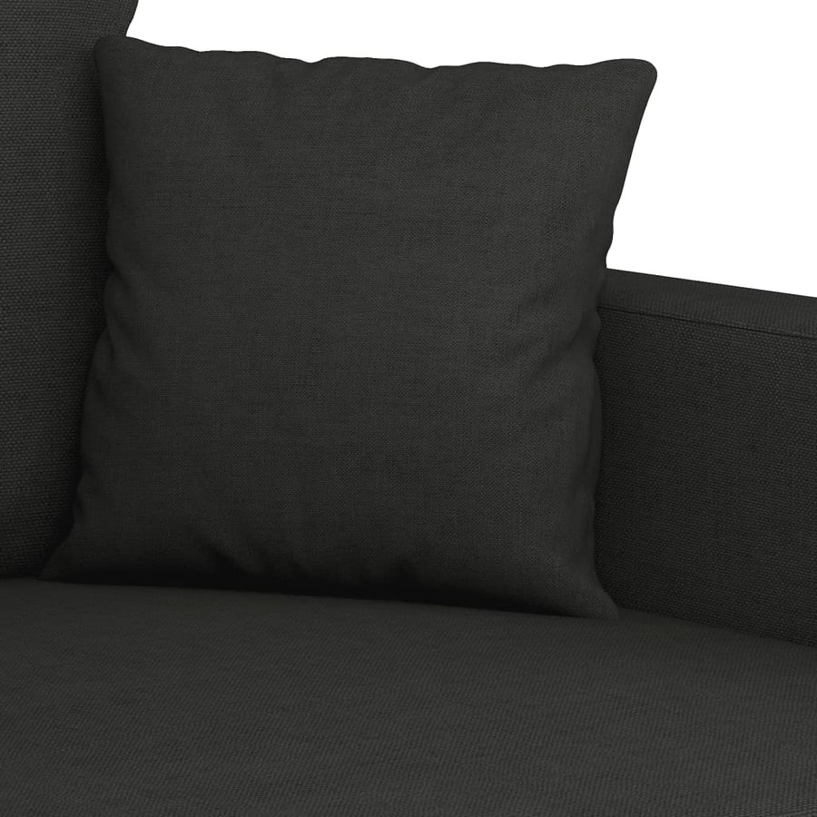 2-Delige Loungeset Stof Zwart met kussens