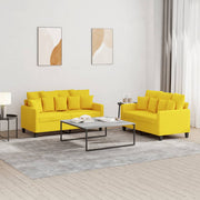 Loungeset 2-delig lichtgeel stof
