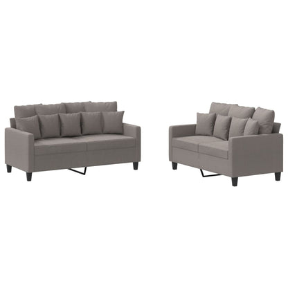2-Delige Loungeset Met Kussens Stof Taupe