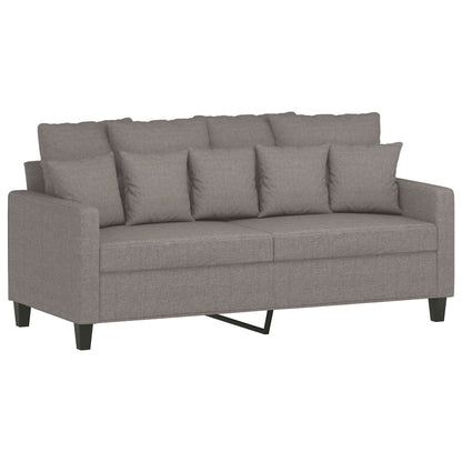 3-Delige Loungeset Met Kussens Stof Taupe met kussens en voetenbankje