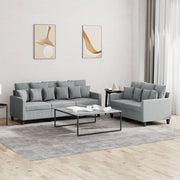 Loungeset 2-delig stof lichtgrijs