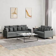 Loungeset 2-delig stof donkergrijs 138x77x80 cm