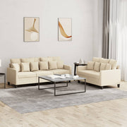 Loungeset 2-delig stof crèmekleurig