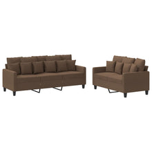 2-Delige Loungeset Stof Bruin met kussens