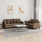 2-piece Lounge set with cushions fabric brown