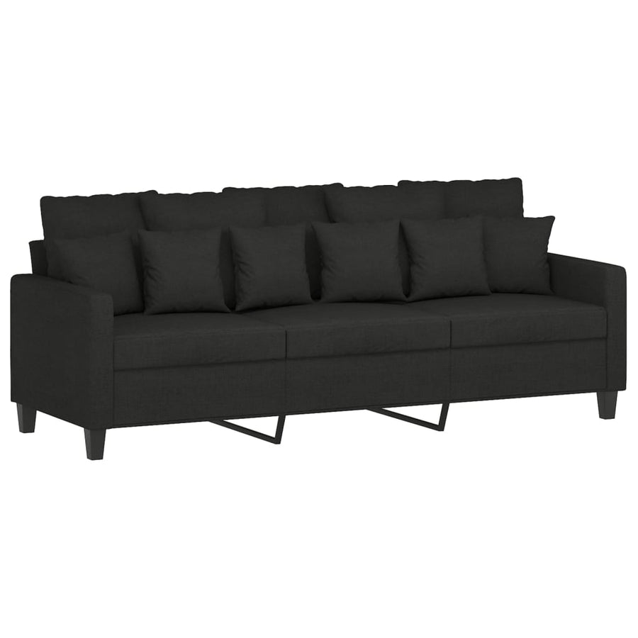 2-Delige Loungeset Stof Zwart met kussens