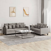 Loungeset 2-delig stof taupe met kussens