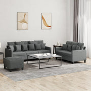 Loungeset 3-delig donkergrijs stof