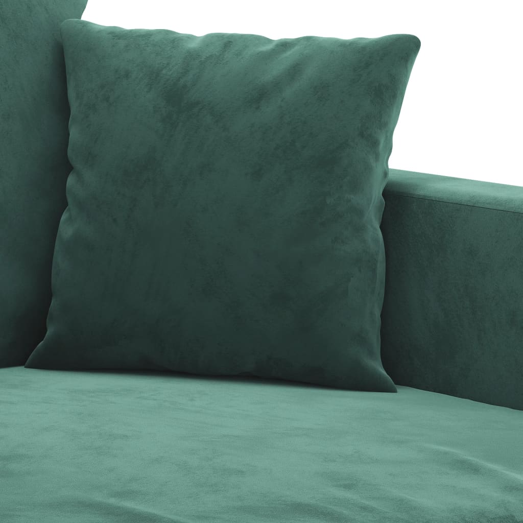 3-Delige Loungeset Fluweel Donkergroen met kussens