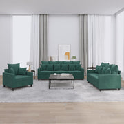 Loungeset 3-delig fluweel donkergroen