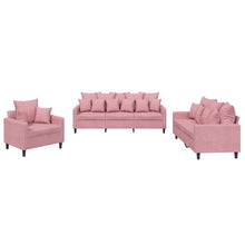 3-Delige Loungeset Fluweel Roze met kussens