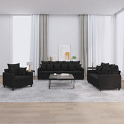 Loungeset 3-delig fluweel zwart