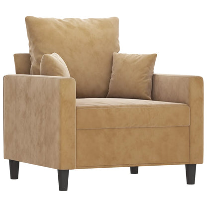 3-Delige Loungeset Fluweel Bruin met kussens